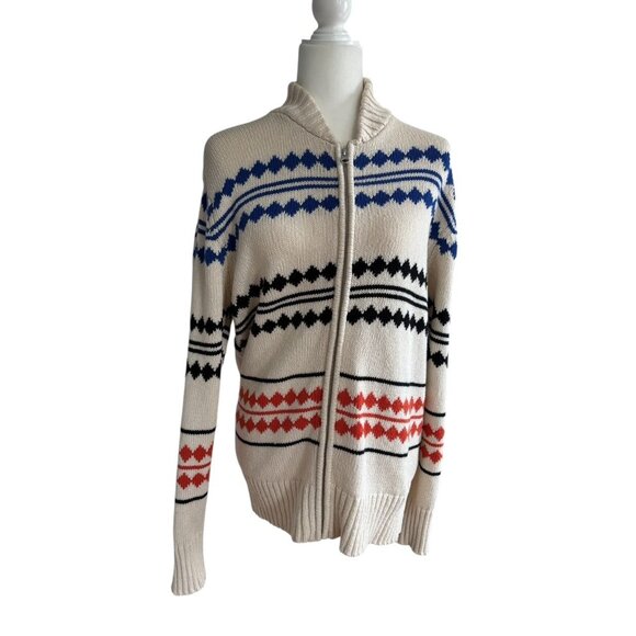 KULE Womens Zip-Up Wool Blend Cardigan Sweater in Cream Size Large - Picture 4 of 8